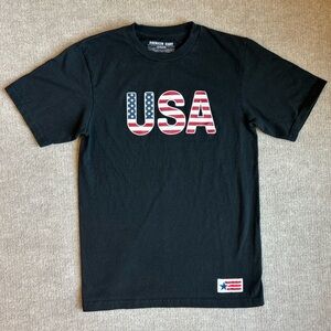 American Giant Flag Collection USA Tee Shirt Men’s S Black Short Sleeve